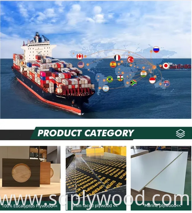 High-Quality, 12mm, Building Material, Wood, Melamine, Phenolic, Waterproof, Laminated Board, Brown, Black, 1220X2442X18mm, Marine Plywood Board